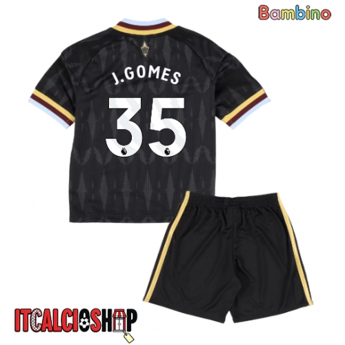 Aston Villa Joao Gomes #35 Seconda Maglia Bambino 2026-27 Manica Corta (+ Pantaloni corti)